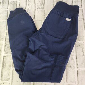 New Figs Zamora Freex Lined Women Sz XXS Blue Jogger Scrub Pants Nurse Pockets